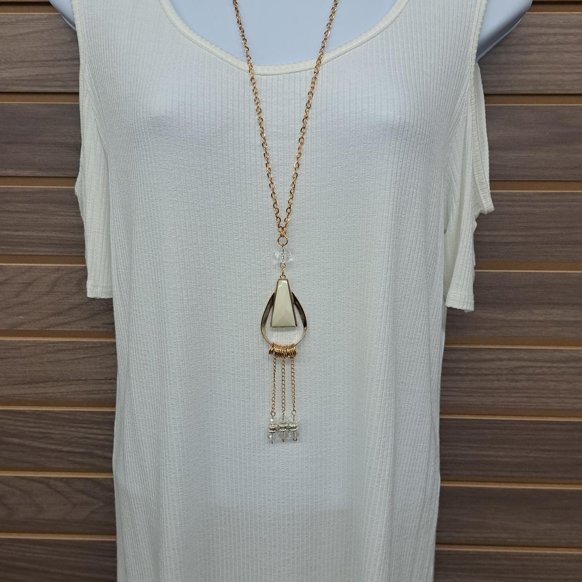 Cold shoulder necklace top short sleeve Product Image
