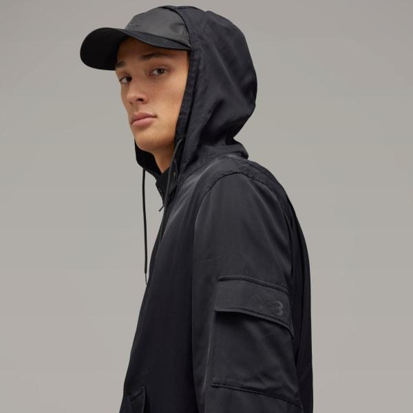 adidas Y-3 Rayon Twill Hooded Top Black XL Mens Product Image