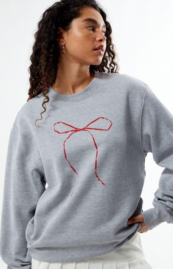 Women's Bow Crew Neck Sweatshirt Product Image