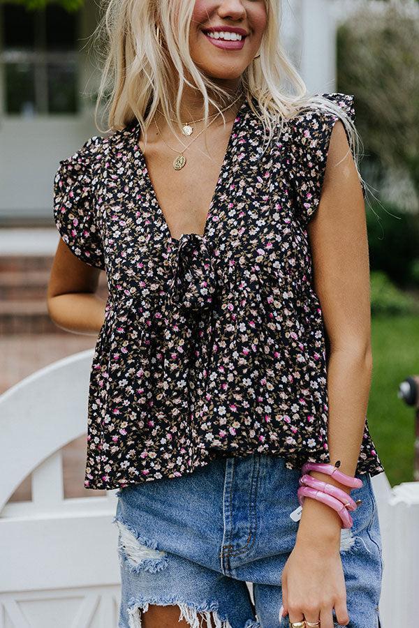 Brand New Look Floral Babydoll Top In Black Product Image