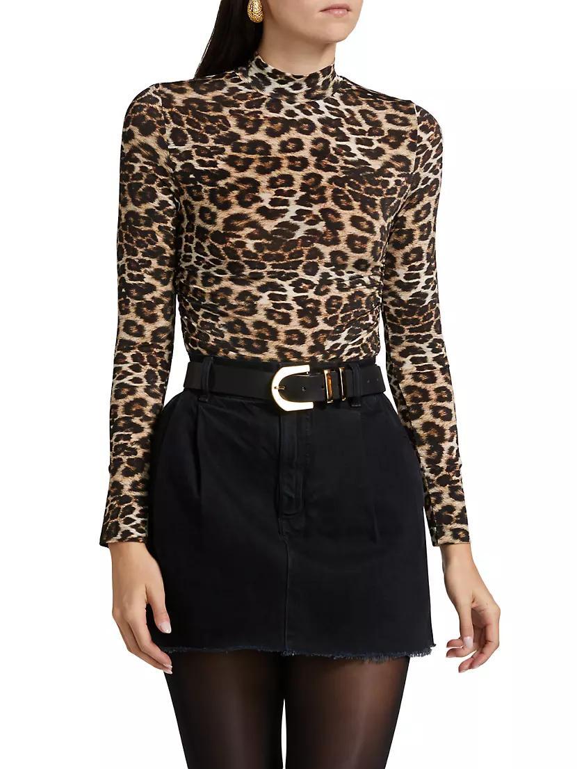Leopard Print Jersey Blouse Product Image