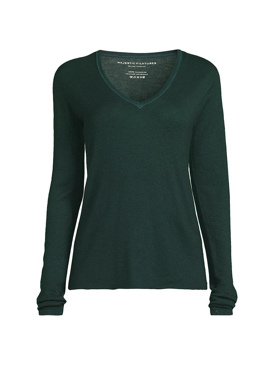 Womens Cashmere V-Neck Sweater Product Image