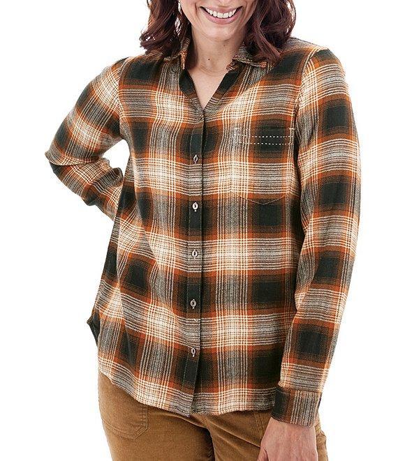Aventura Braelin Woven Plaid Collared Long Sleeve Shirt Product Image