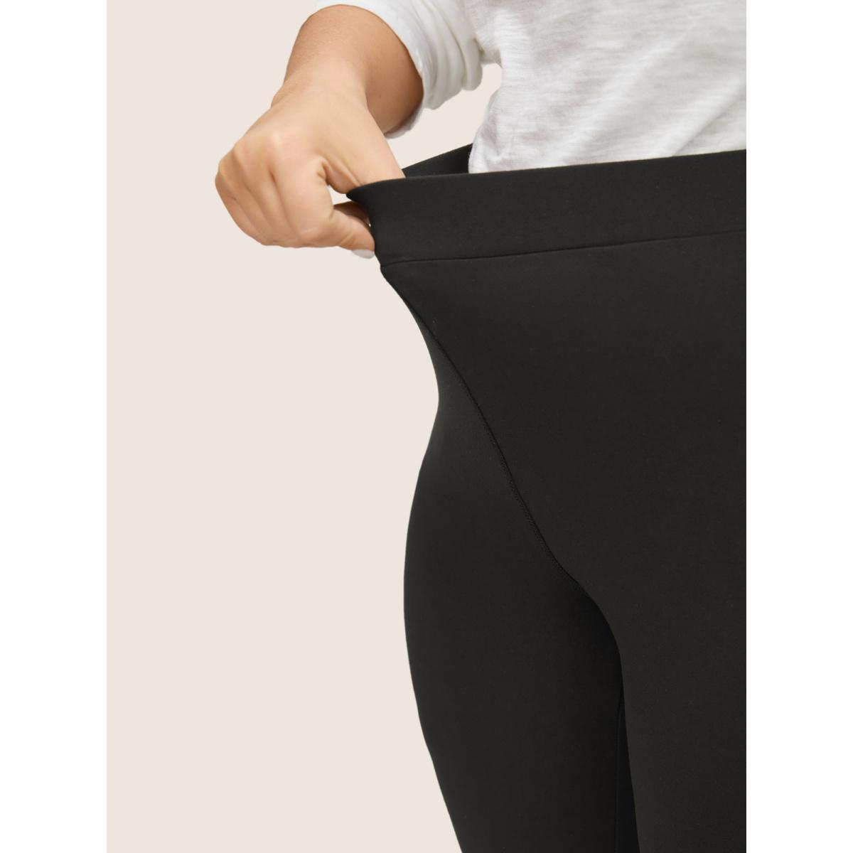 Plus Size Contrast Seam Detail High Rise Leggings Women Black Casual High stretch Skinny High Rise Everyday Leggings BloomChic 22-24/3X Product Image