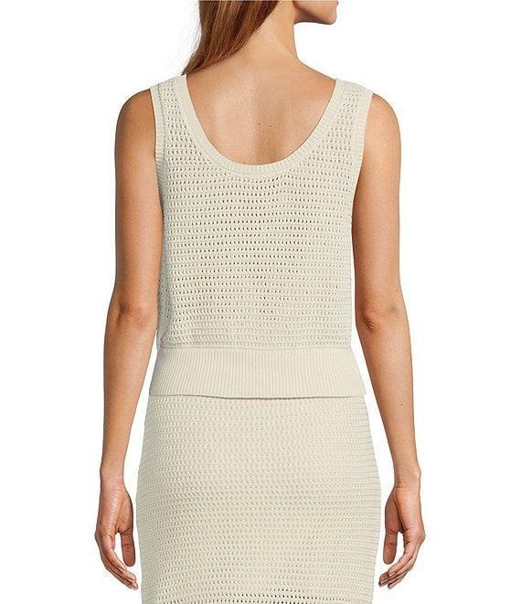 Skies Are Blue Scoop Neck Sleeveless Crochet Lemon Applique Coordinating Tank Product Image