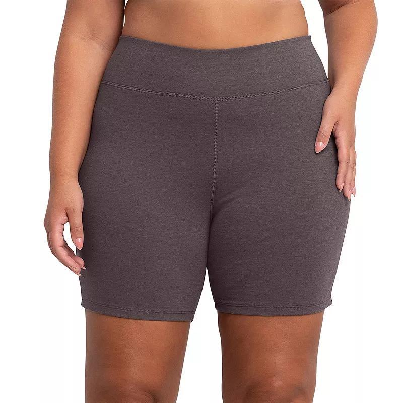 Hanes Just My Size Womens Stretch Jersey Bike Shorts, 9 (Plus ) Charcoal Heather 5X Product Image