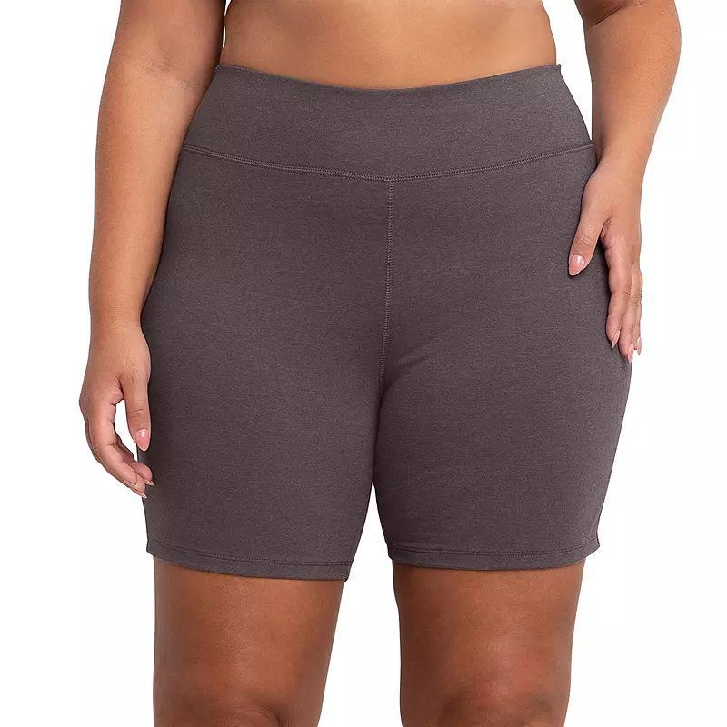 Hanes Just My Size Womens Stretch Jersey Bike Shorts, 9 (Plus ) Charcoal Heather 5X Product Image