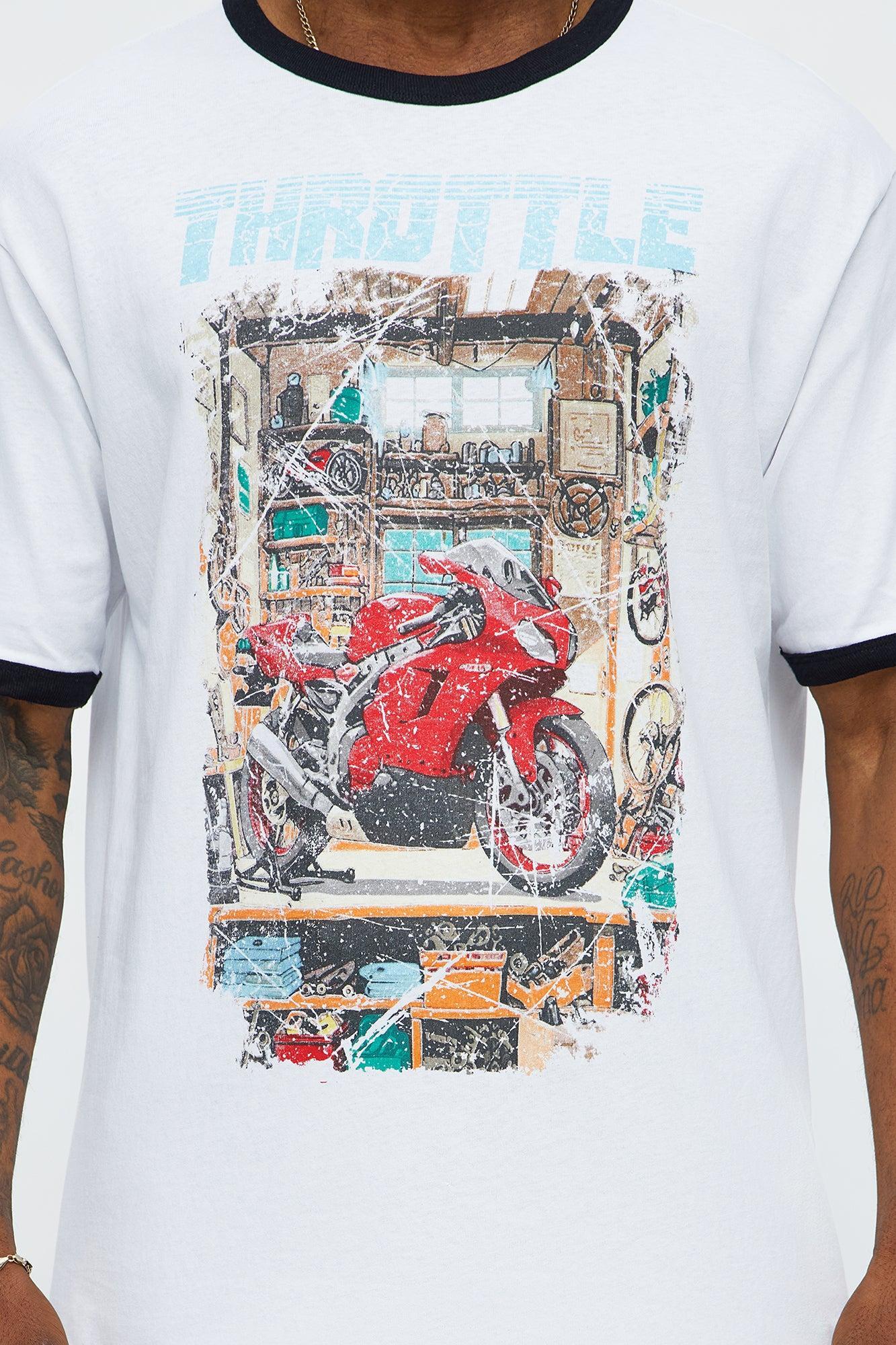 Full Throttle Ringer Short Sleeve Tee - White/Black Male Product Image