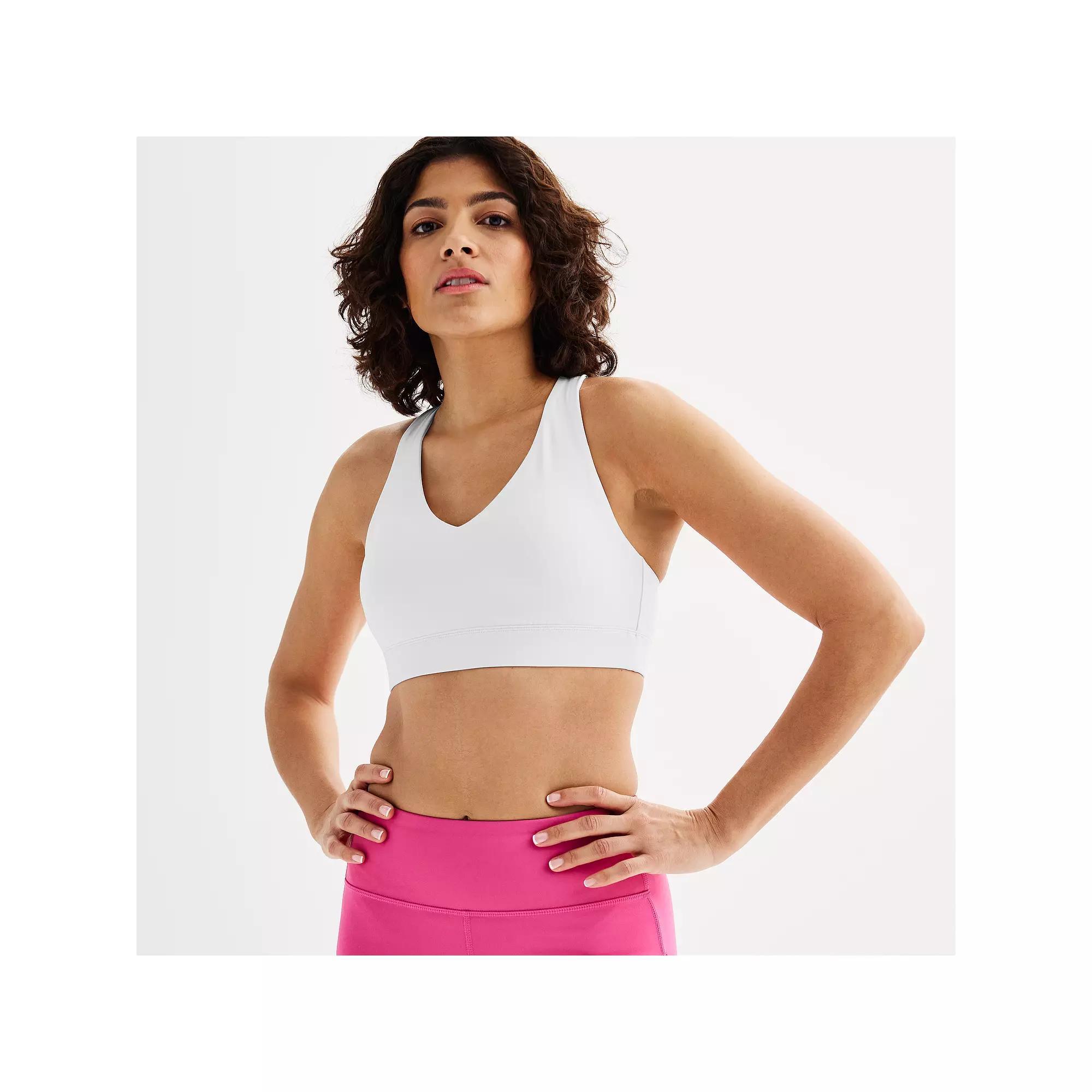 Tek Gear® Ultrastretch Medium-Impact V-Neck Sports Bra, Women's, Size: XL, Modern White Product Image