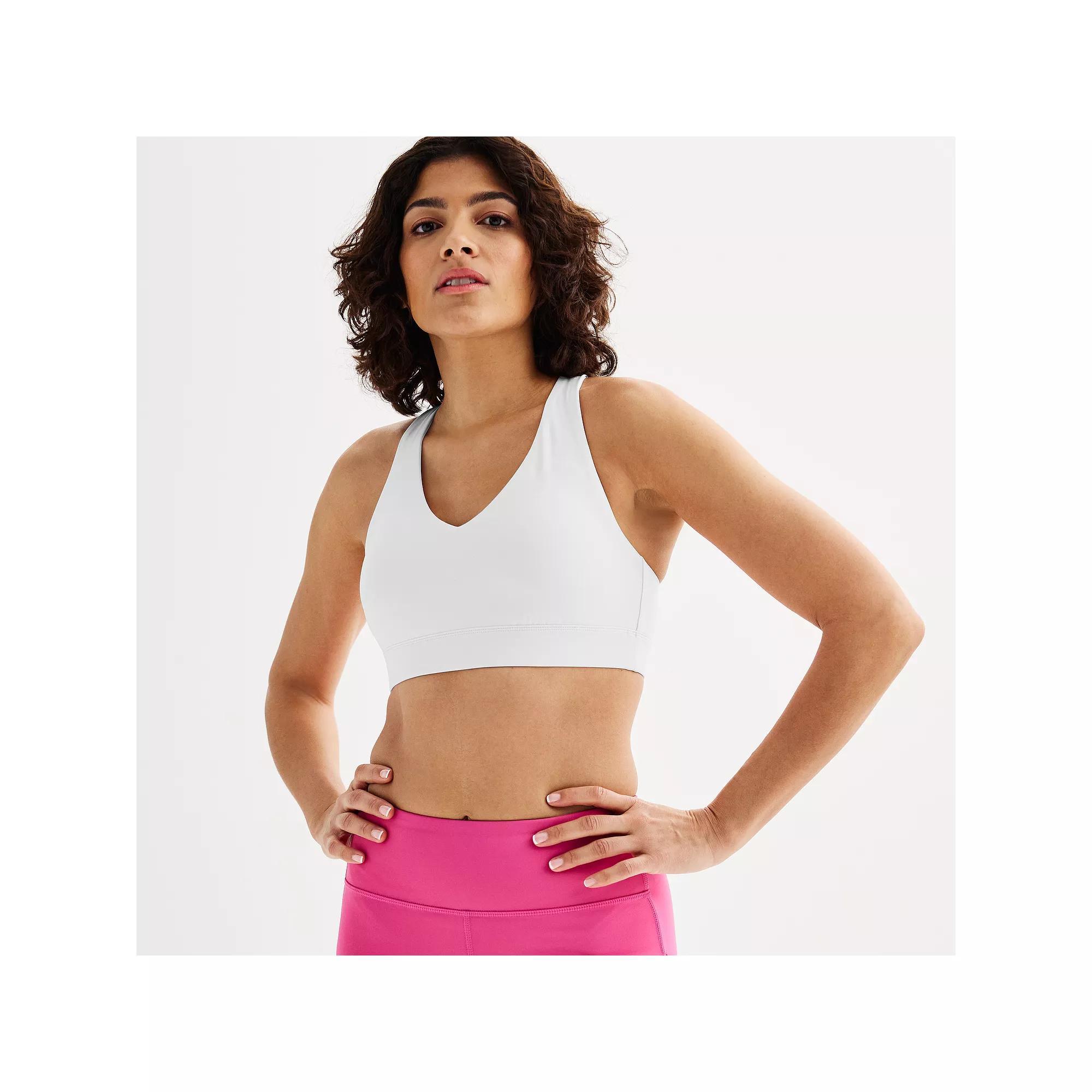 Tek Gear® Ultrastretch Medium-Impact V-Neck Sports Bra, Women's, Size: XL, Modern White Product Image