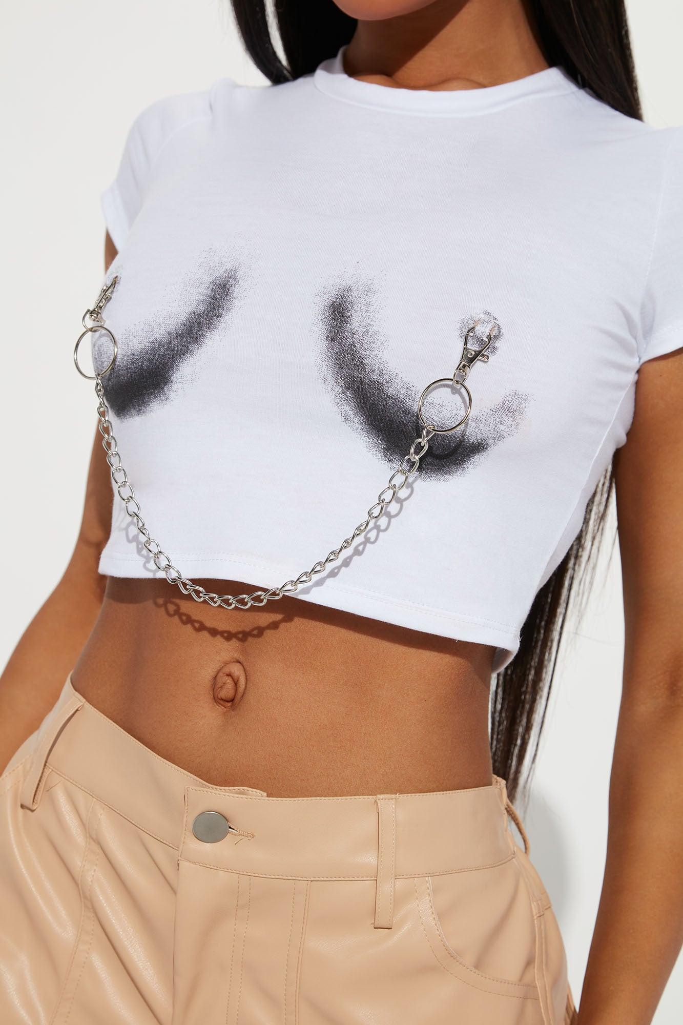 Pain Is Pleasure Chain Top - White Product Image