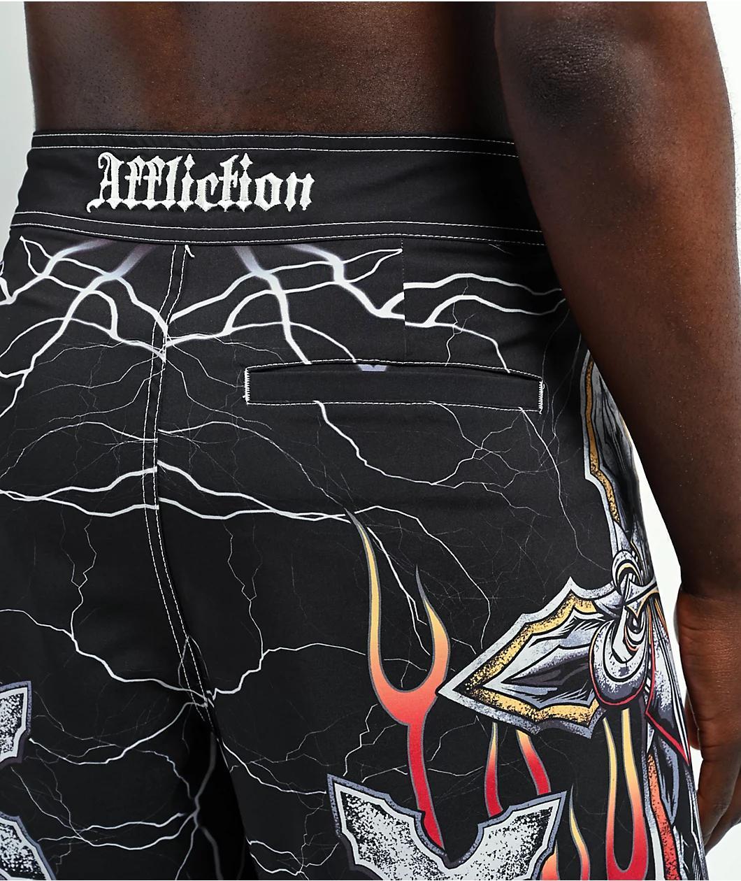 Affliction Phantom Fire Black Board Shorts Product Image