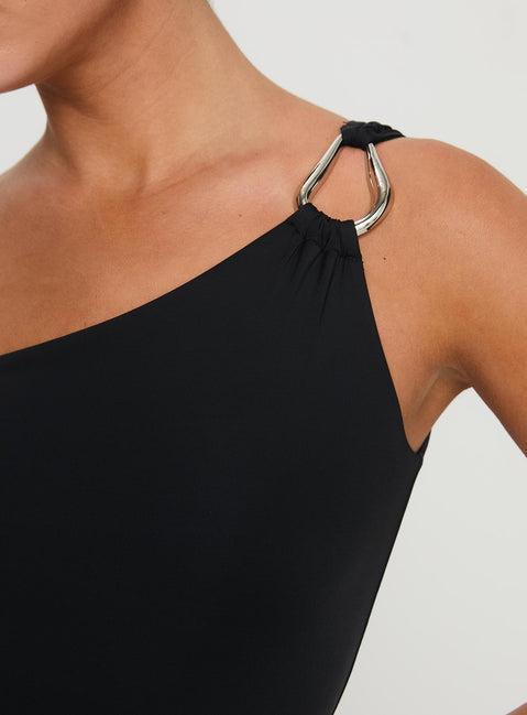 Talija One Shoulder Bodysuit Black Tall Product Image