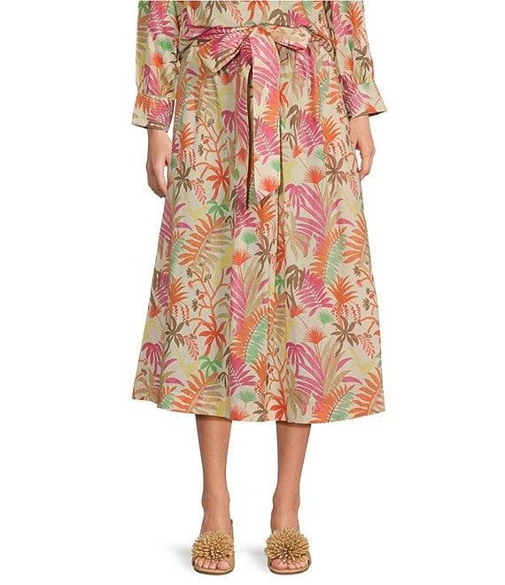 J.McLaughlin Jungle Melody Tie Front A-Line Midi Skirt Product Image