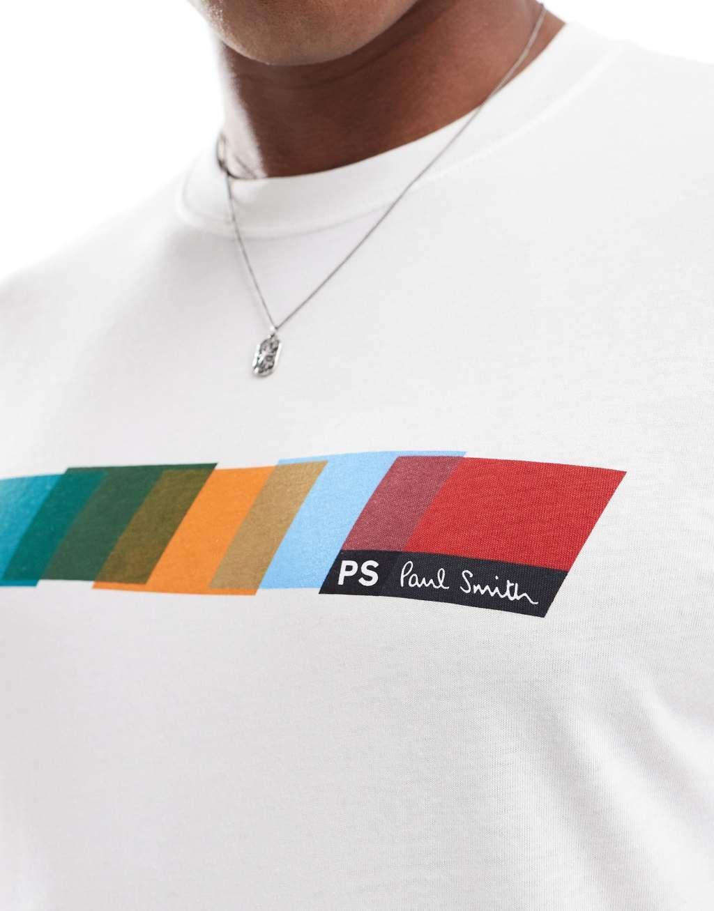 PS Paul Smith T-shirt with multi logo in white Product Image