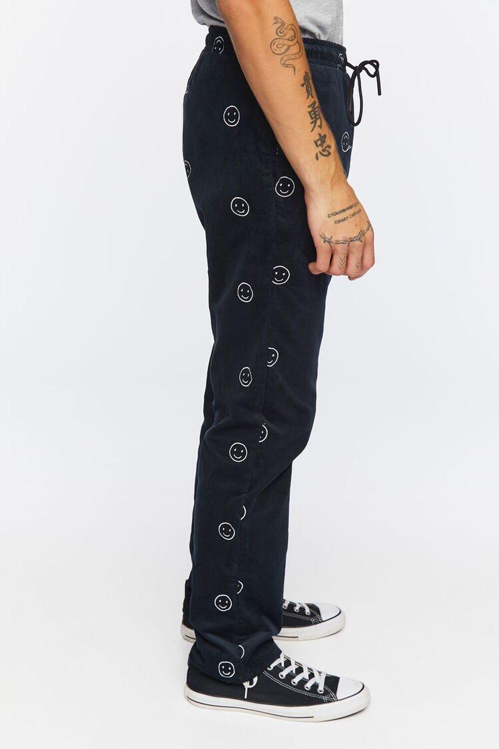 Happy Face Corduroy Drawstring Pants | Forever 21 Product Image