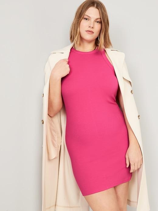Fitted Rib-Knit Mini Dress Product Image