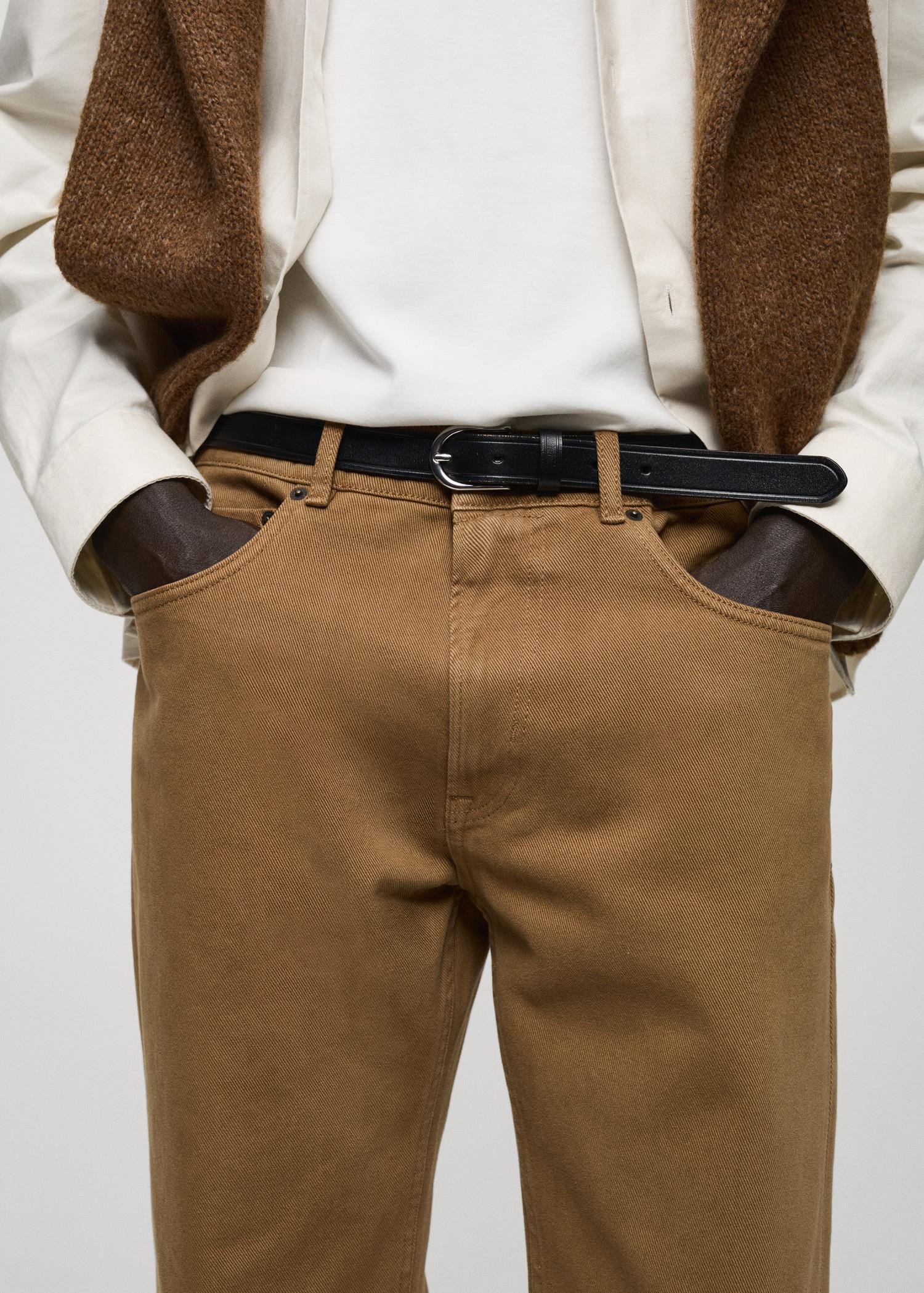 Straight fit cotton jeans - Men | MANGO USA Product Image