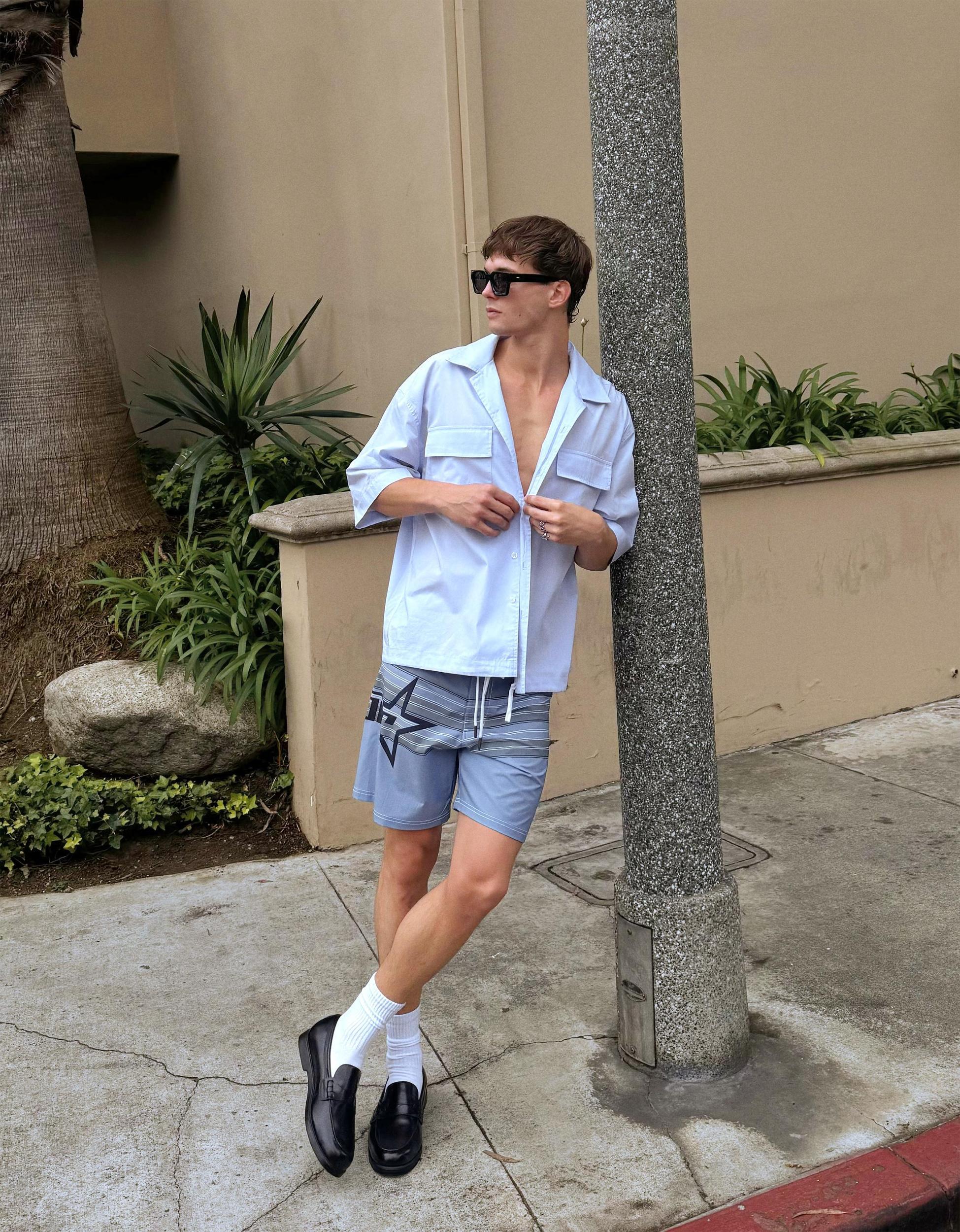 Long printed board shorts Product Image