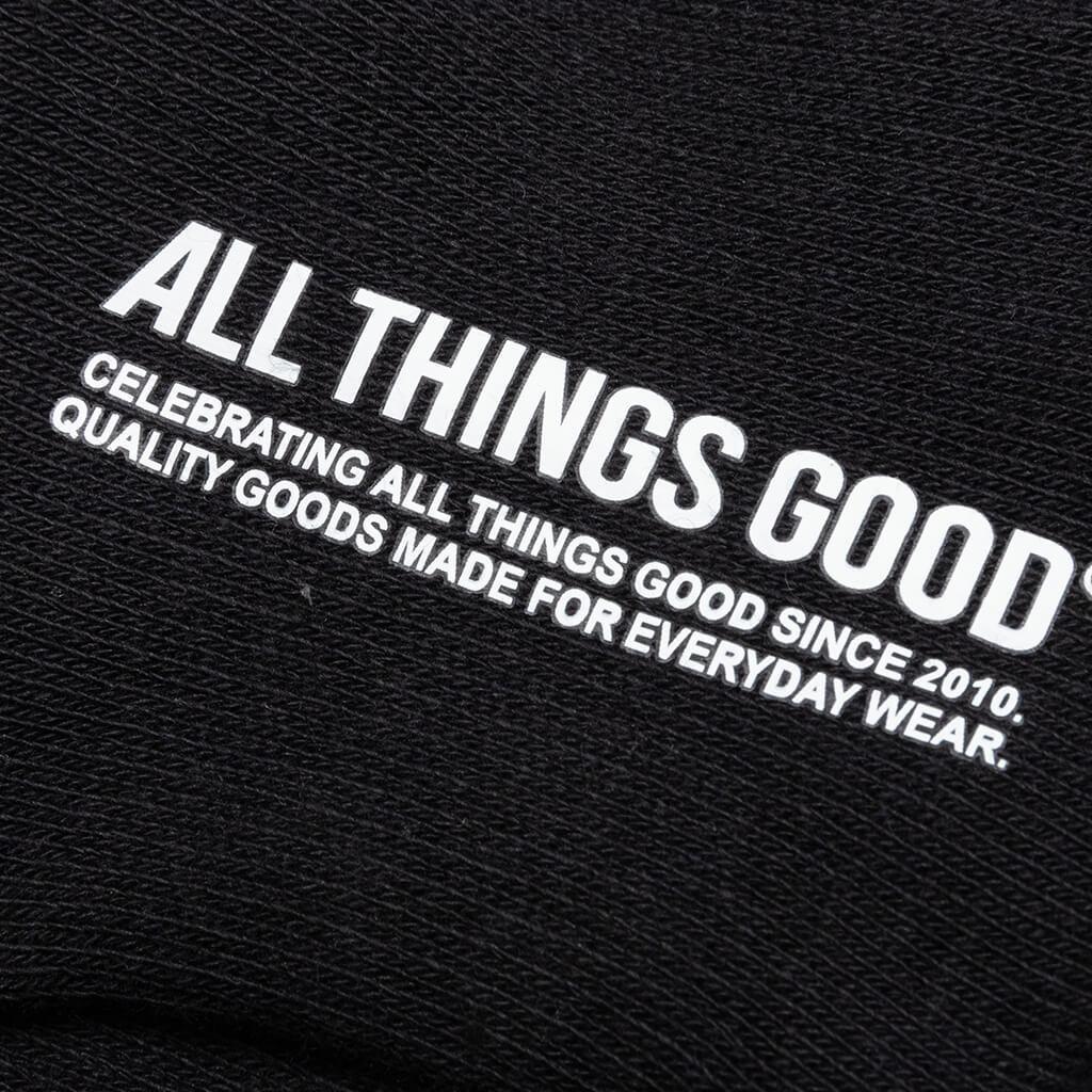 Tonal Script Crew Sock - Black Product Image