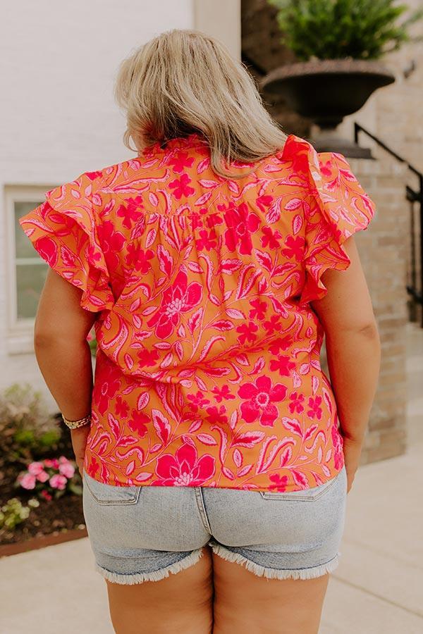Mimosas Sippin' Floral Top Curves Product Image