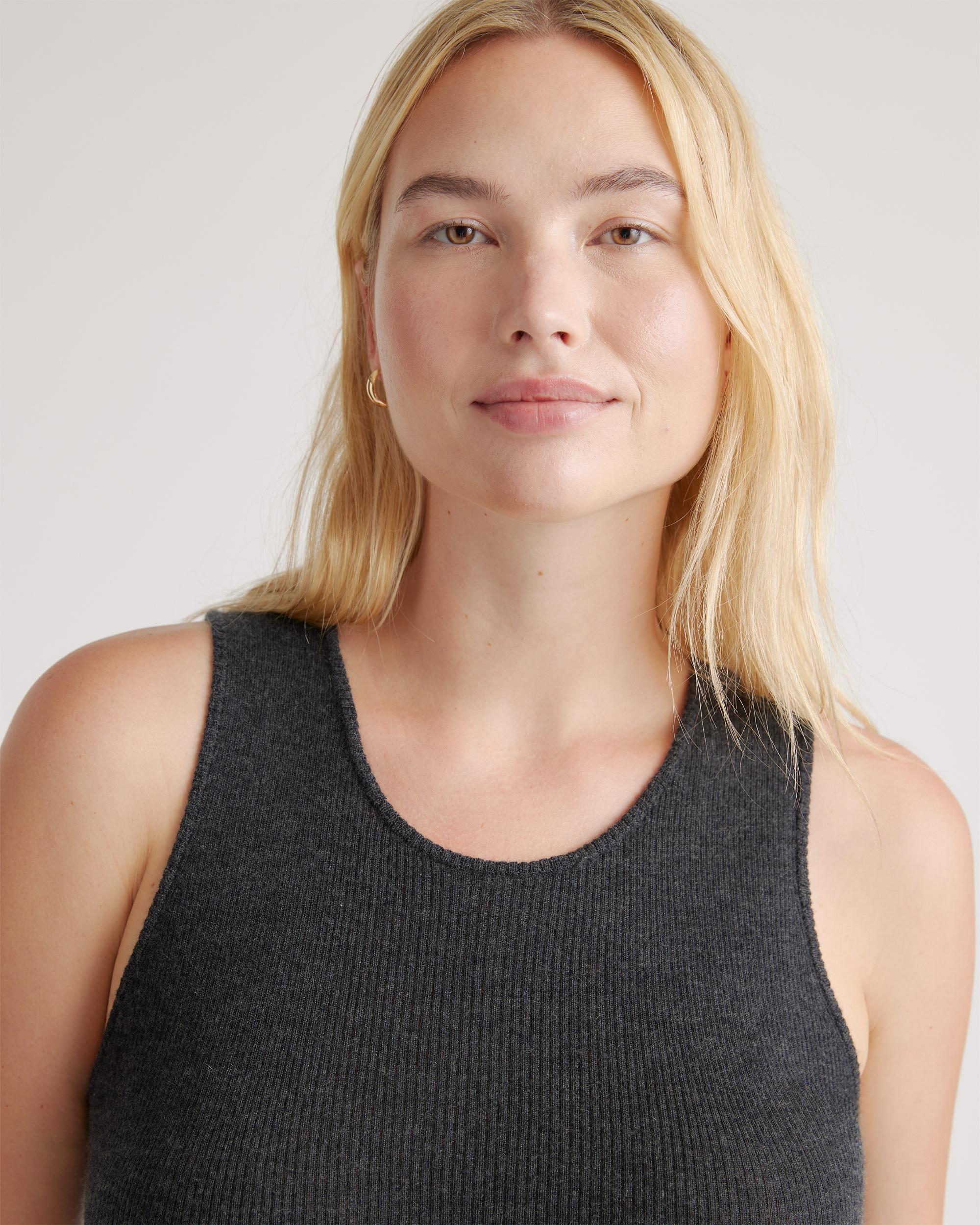 Quince | Women's Featherweight Cashmere Ribbed Tank Top Size XS Product Image