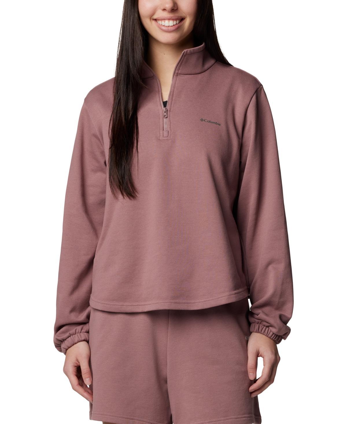 Women's Columbia Trek French Terry Half-Zip Pullover Sweatshirt, Size: XS, Safari Product Image