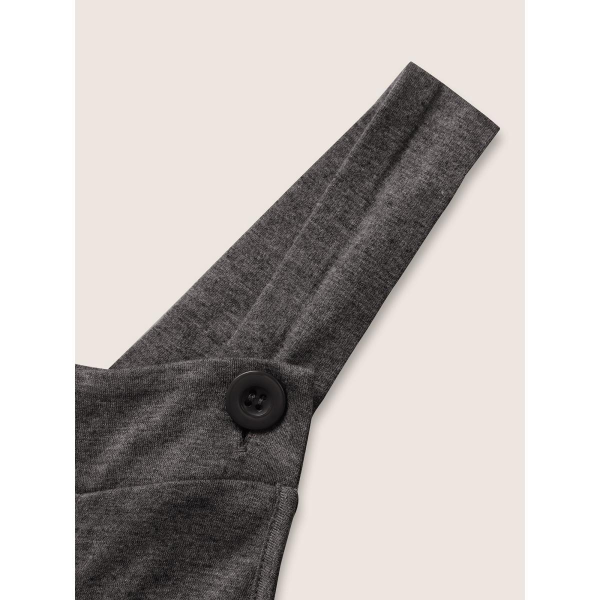Plus Size DimGray Supersoft Essentials Solid Pleated Pocket Jumpsuit Women Casual Sleeveless Non Everyday Loose Jumpsuits BloomChic 28/5X Product Image