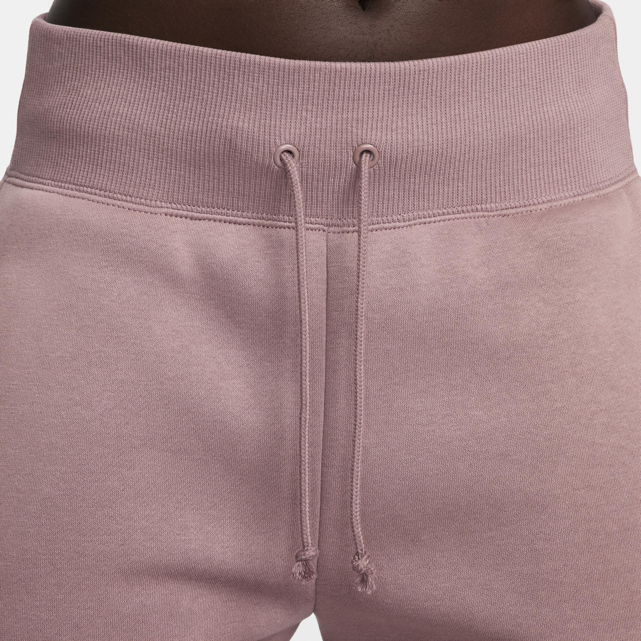 Nike Womens Phoenix High Rise Wide Pants - White/Pink Product Image