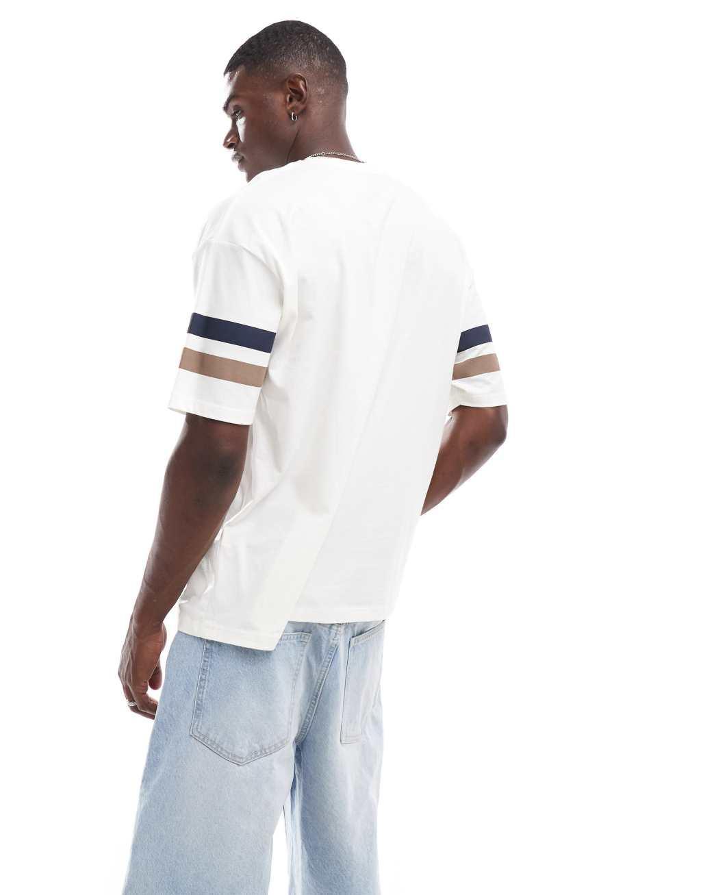 ASOS DESIGN oversized t-shirt in off white with front city print Product Image