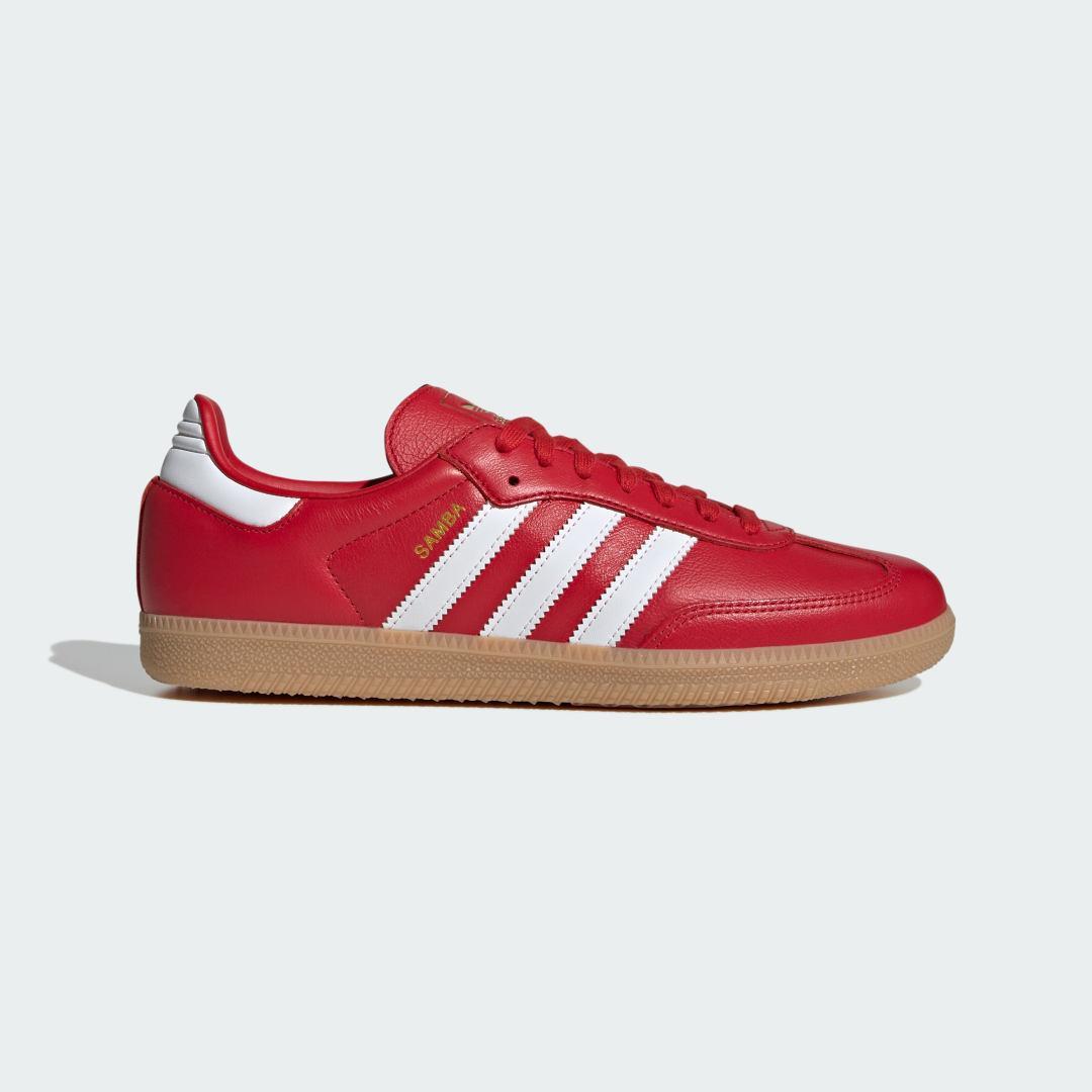 Mens adidas Samba OG Athletic Shoe - Wonder White / Shadow Red / Gum Product Image