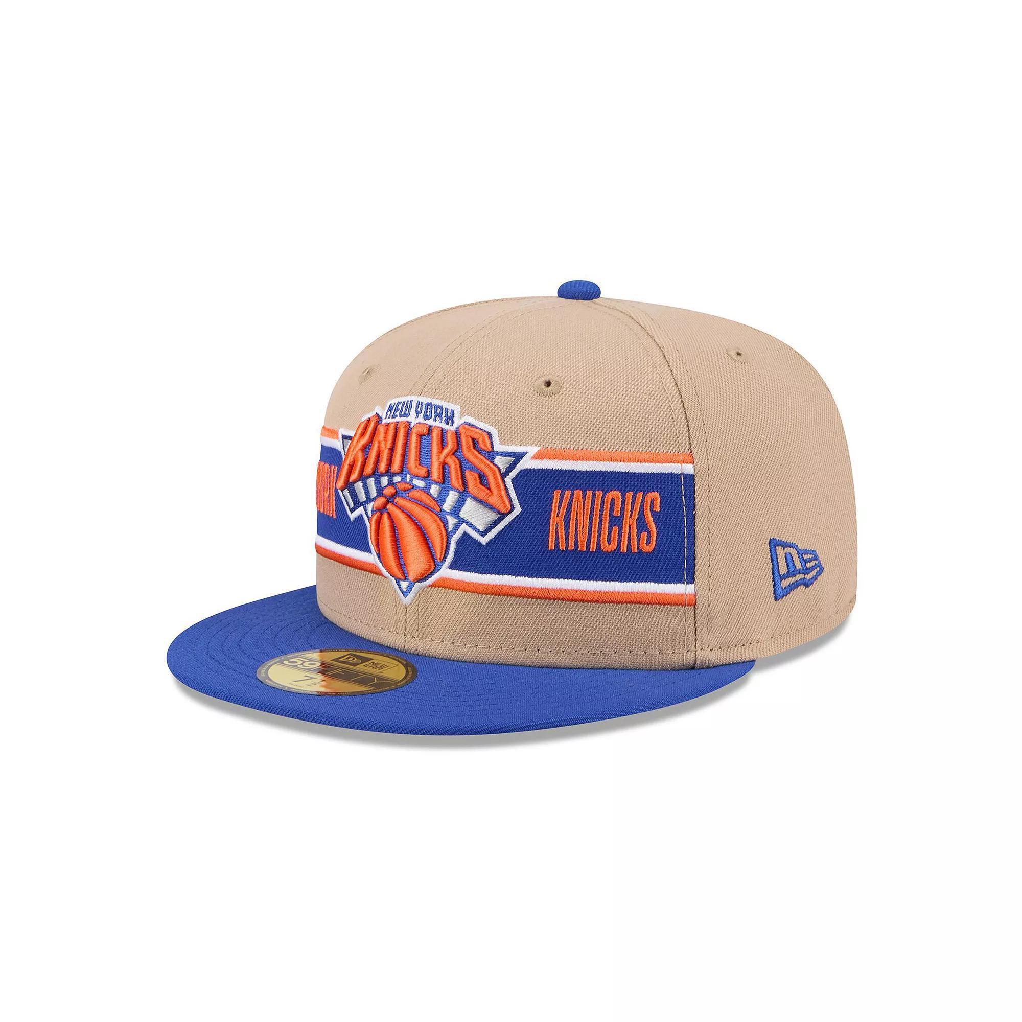 Men's New Era Tan/Blue New York Knicks 2024 NBA Draft 59FIFTY Fitted Hat, Size: 6 7/8, Team Product Image