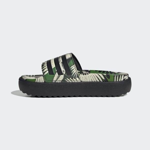 adidas adilette Women's Platform Swimming Slides, Size: 7, Crew Green Product Image