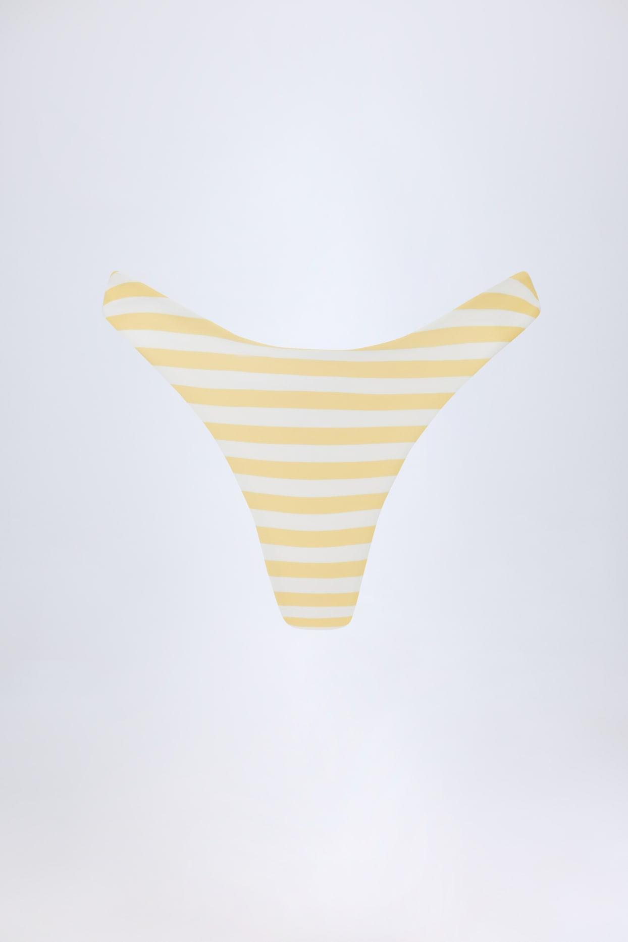 Cheeky Bikini Bottoms in Lemon Yellow Stripe Product Image