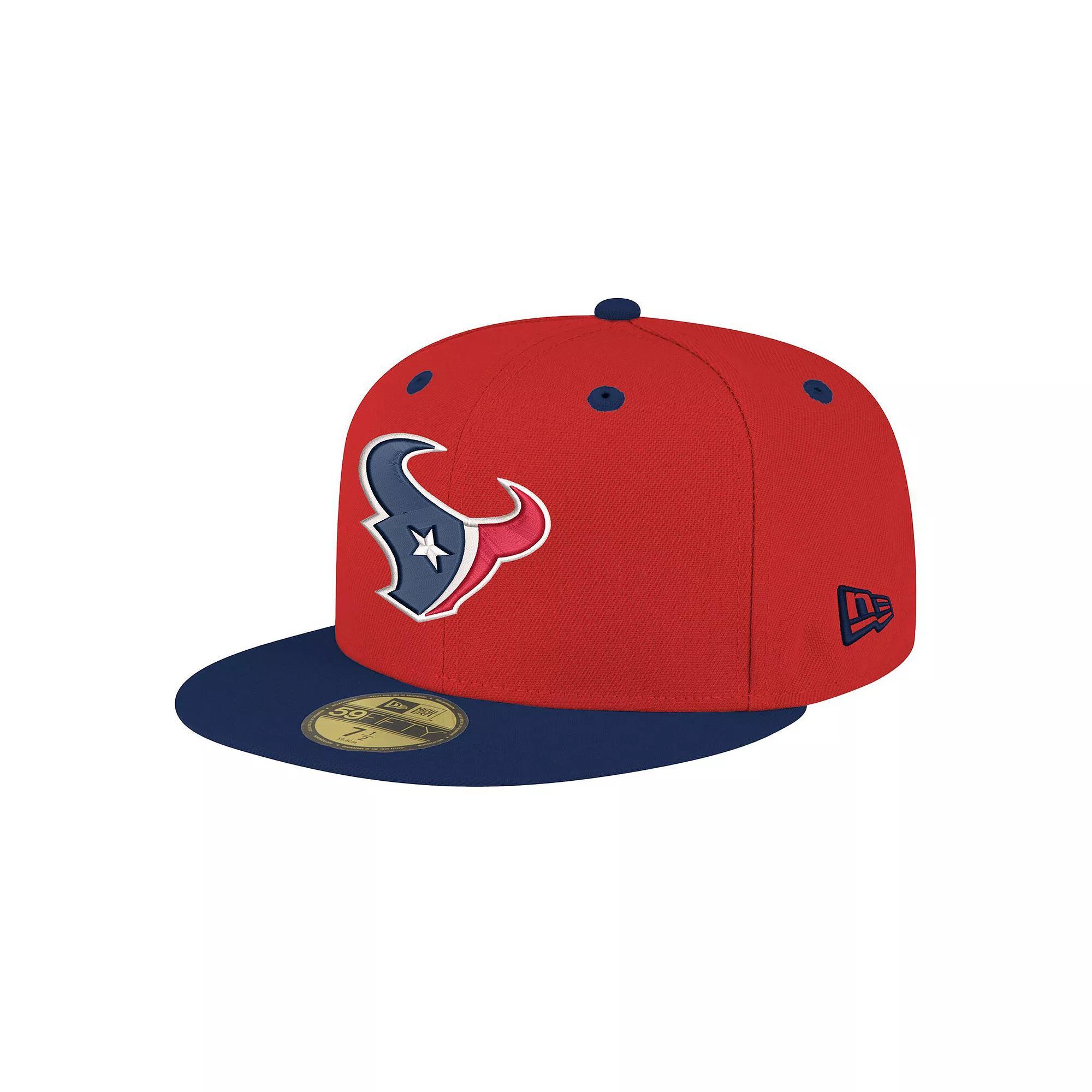 Men's New Era Red/Navy Houston Texans Flipside Two-Tone 59FIFTY Fitted Hat, Size: 8 Product Image