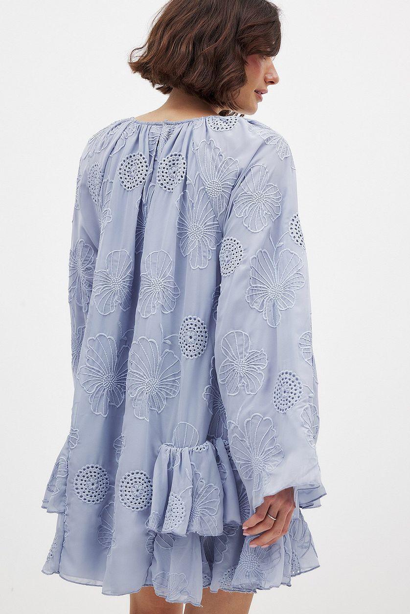 Embroidered Volume Mini Dress Product Image