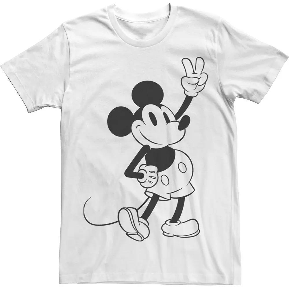 Disney's Mickey & Friends Mickey Peace Outline Men's Tee, Size: Small, White Product Image