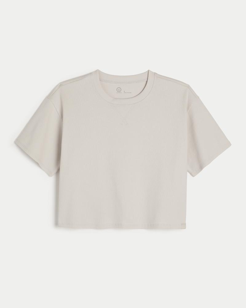 Gilly Hicks Ribbed Boxy Crew T-Shirt Product Image