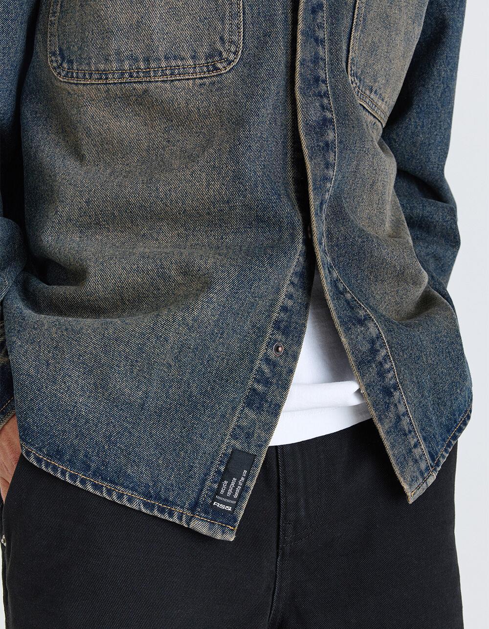 RSQ Mens Overdye Denim Overshirt - MEDIUM INDIGO Product Image