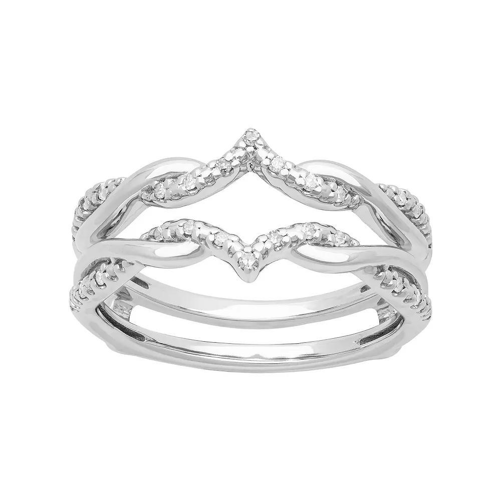Love Always 10k White Gold 1/10 Carat T.W. Diamond Enhancer Ring, Women's, Size: 6, 10k Whgold Product Image