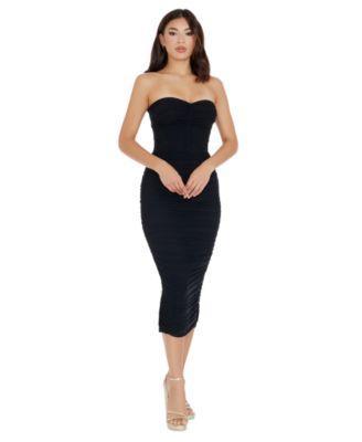Womens Heather Ruched Midi-Dress Product Image