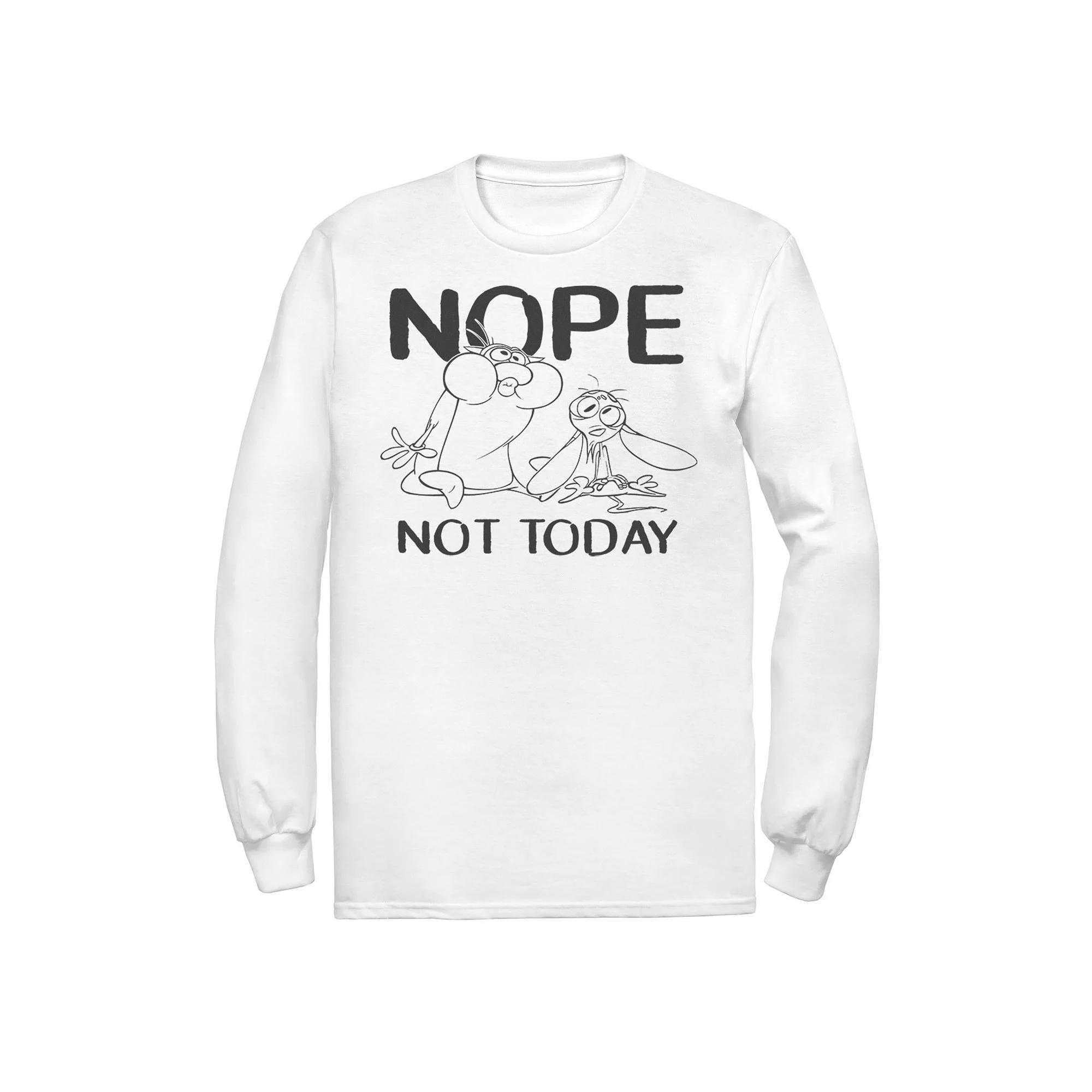 Mens Nickelodeon Ren And Stimpy Nope Not Today Sketch Long Sleeve Graphic Tee Product Image