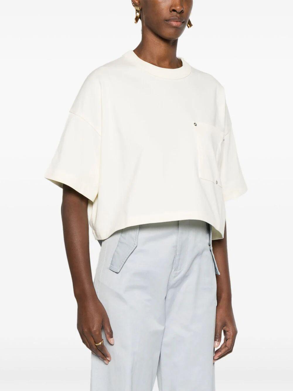 BOTTEGA VENETA Cropped T-shirt In White Product Image