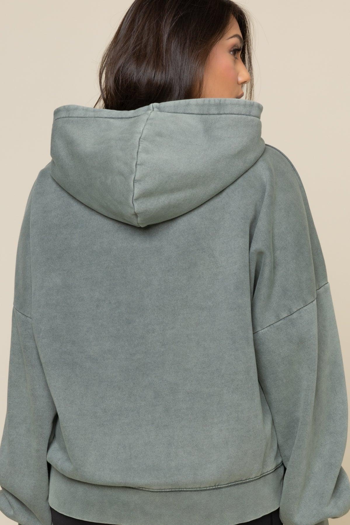 Boxy Boyfriend Hoodie - Vintage Forest Fern Product Image