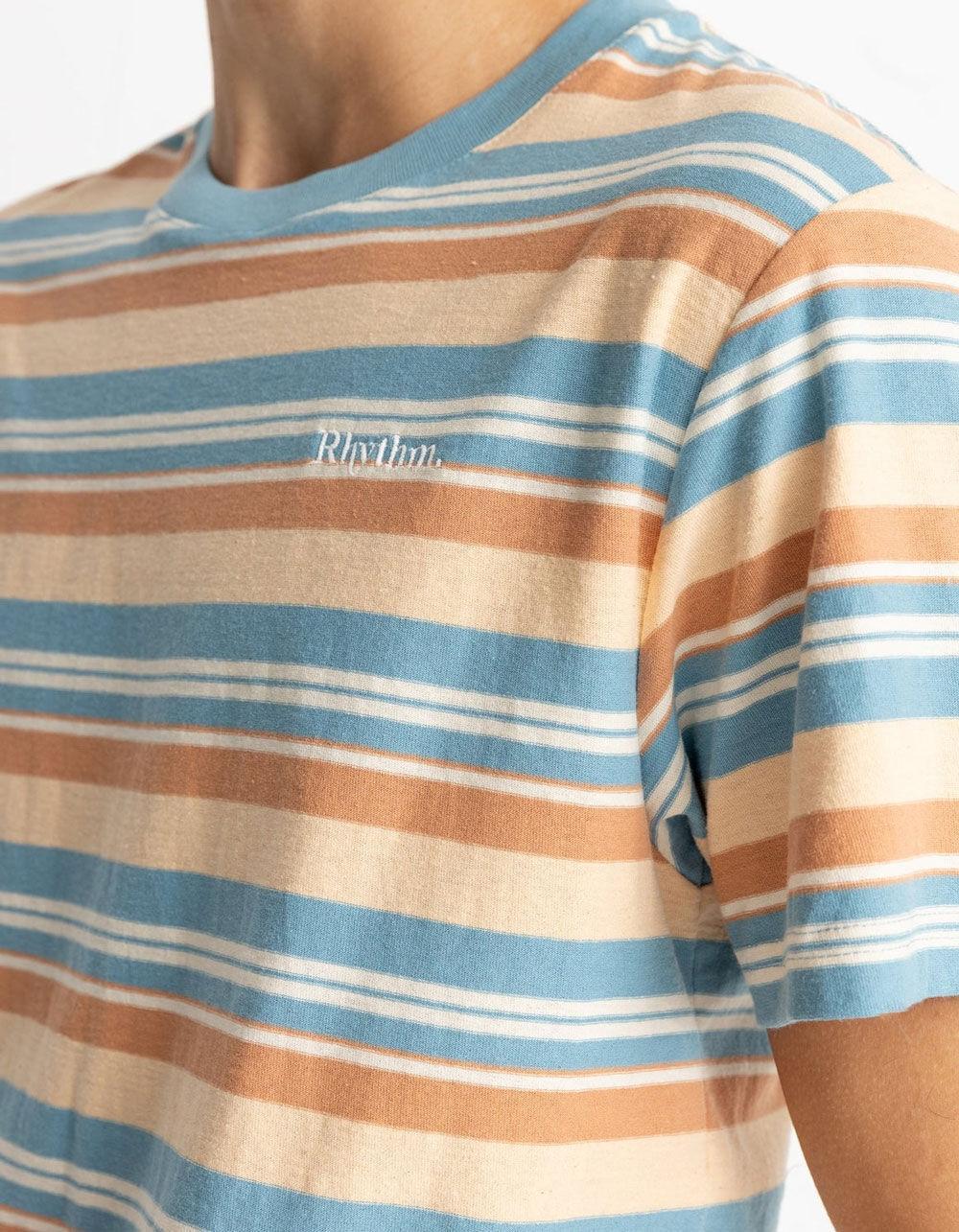 RHYTHM Everyday Mens Stripe Tee - BLUE COMBO Product Image