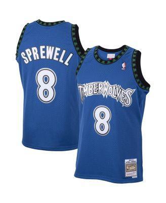 Men's Mitchell & Ness Latrell Sprewell Blue Minnesota Timberwolves 2001/02 Hardwood Classics Swingman Jersey, Size: Large Product Image