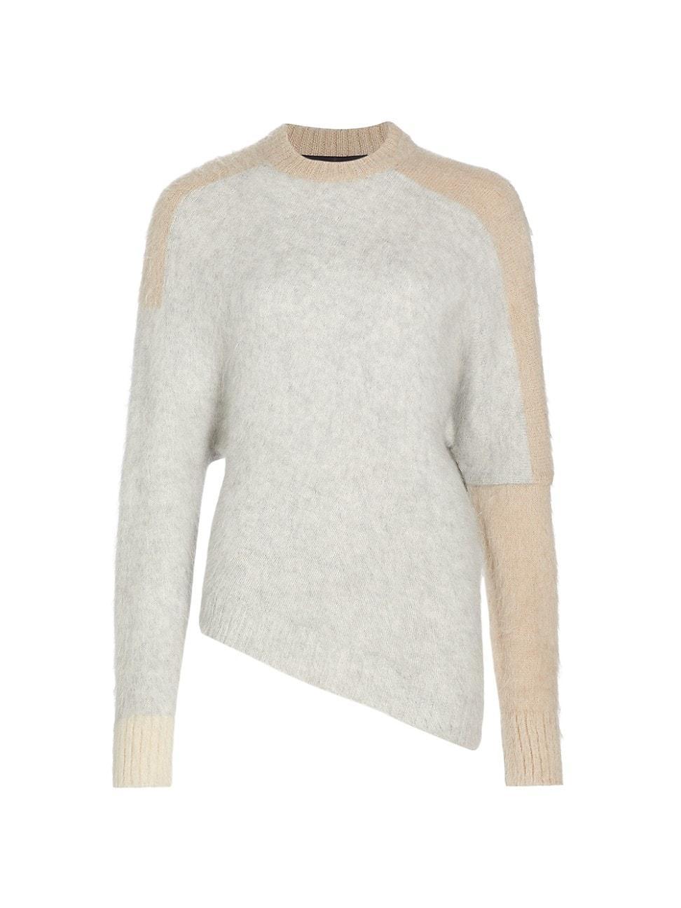 Womens Brushed Mohair Colorblock Sweater Product Image