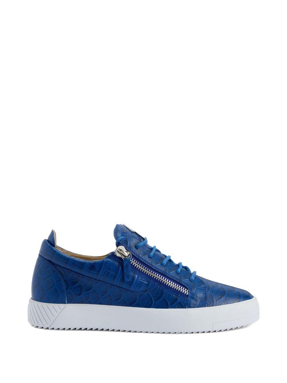 Frankie crocodile-effect zip sneakers Product Image
