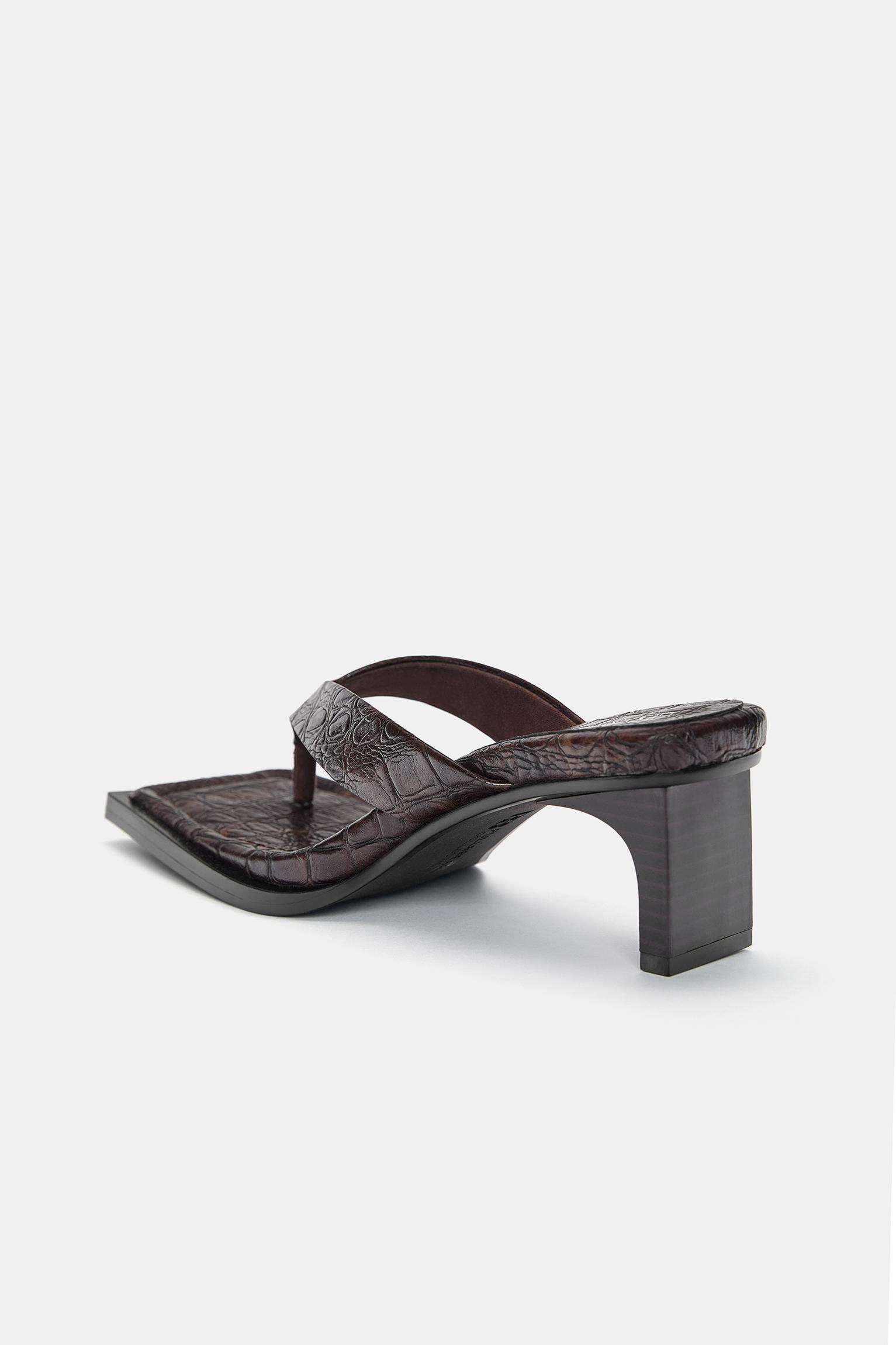 Heeled sandals with square toe Product Image