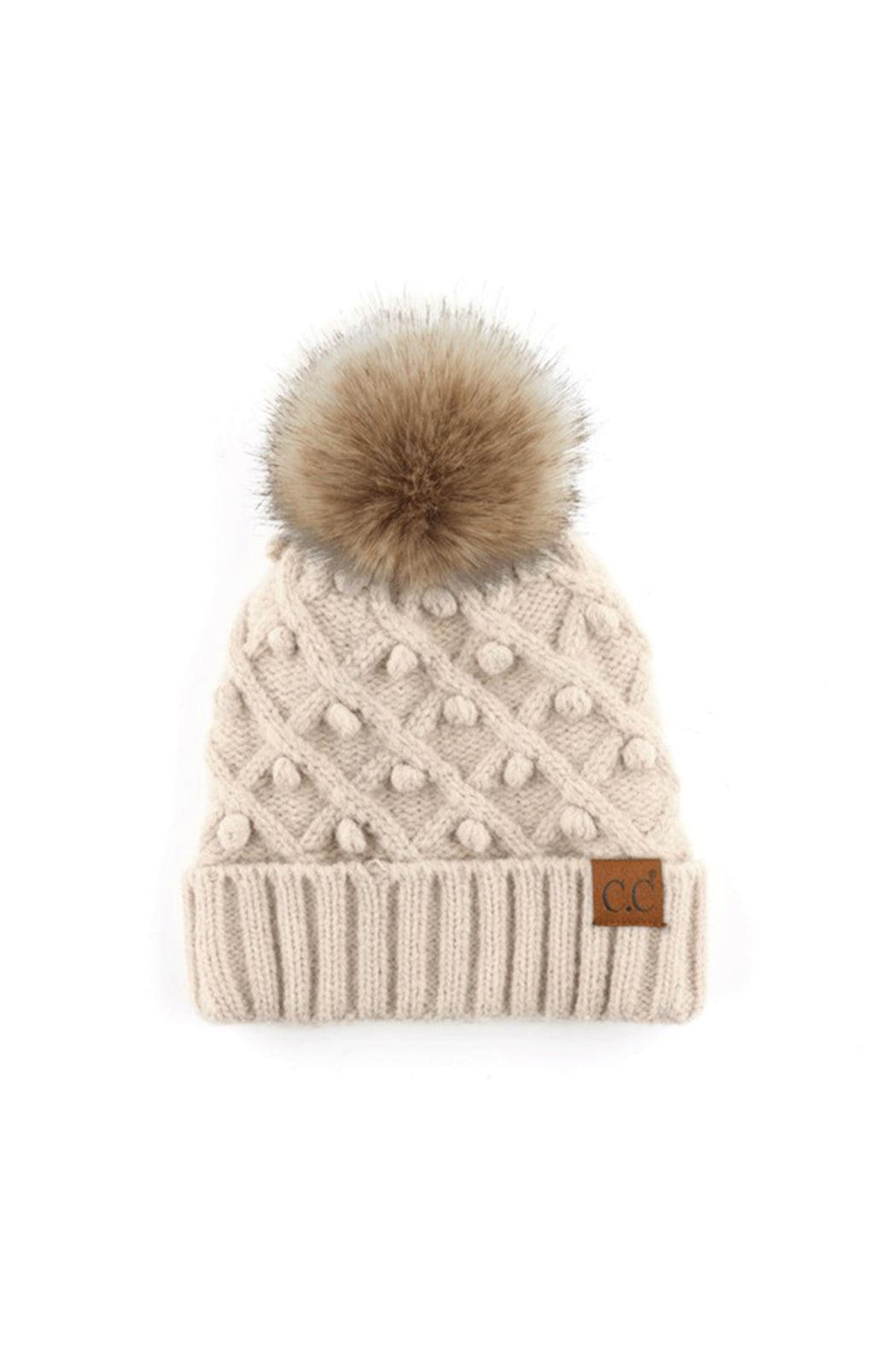 C.C Crafted Pompom  Detail Beanie Female Product Image
